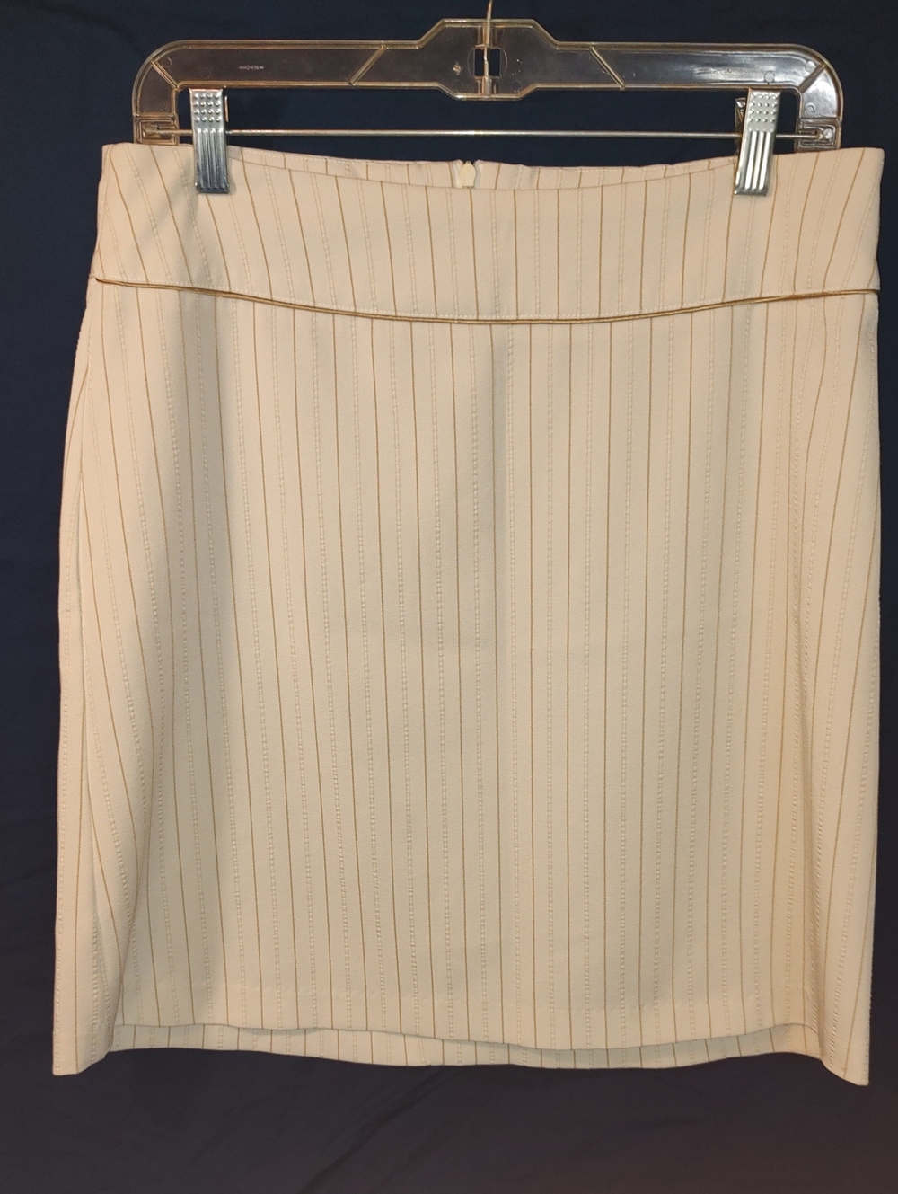 Speechless Cream/Tan Pinstripe Straight Pencil Skirt Size 7